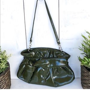 Vintage Chateau green patent leather purse clutch